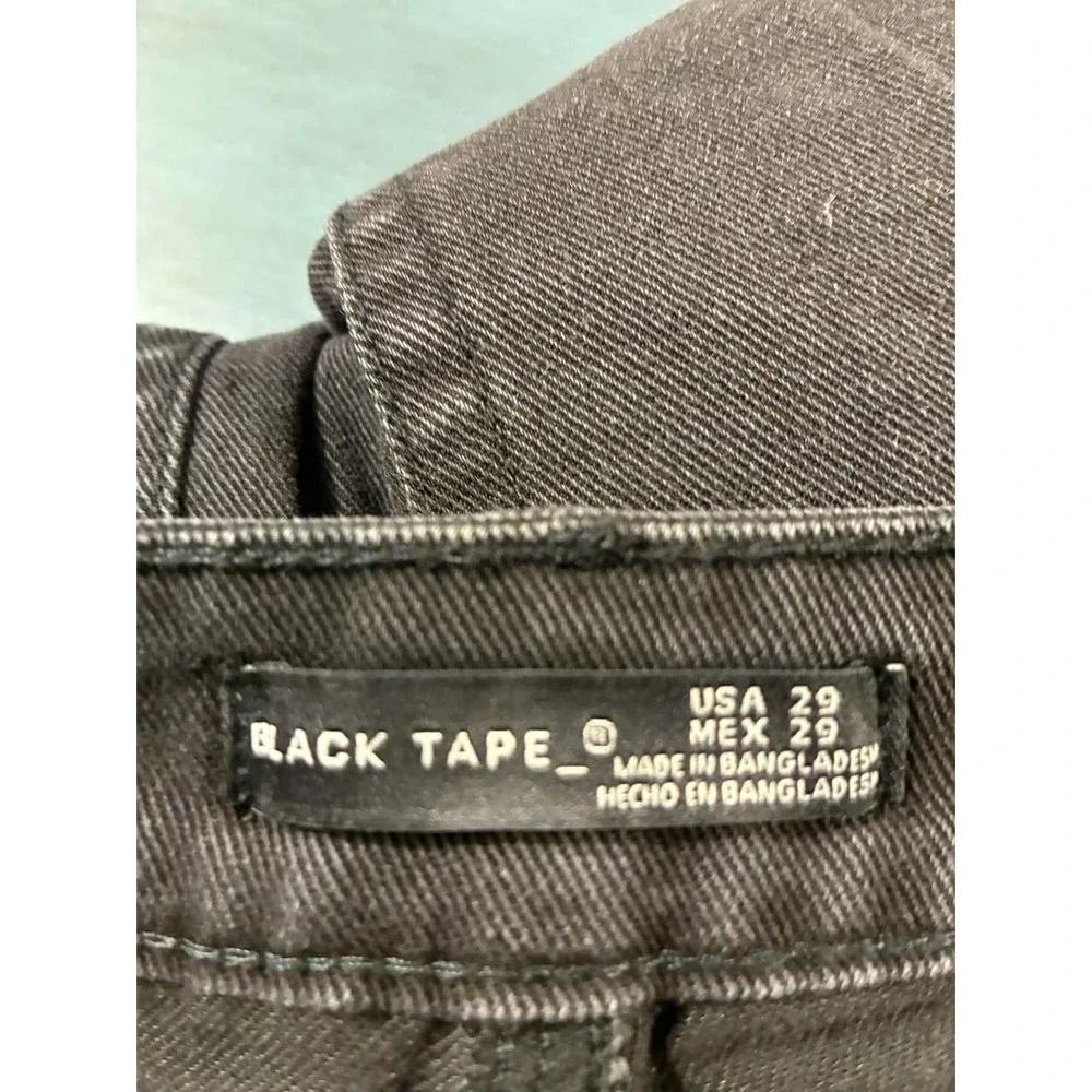 Black Tape Women's Black Washed Denim Shorts Size 29 Cuffed Mid Rise NWT